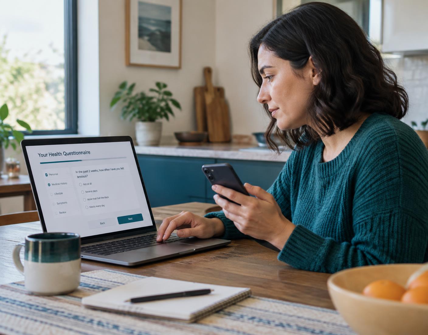 Clinician preparing for a virtual care review